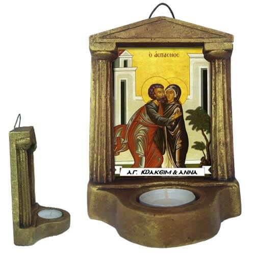 ΑΓΙΟΙ ΙΩΑΚΕΙΜ & ΑΝΝΑ - Εικονοστάσι Τοίχου & Βάσης με Ρεσώ