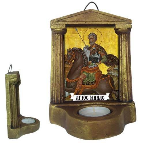 ΑΓΙΟΣ ΜΗΝΑΣ - Εικονοστάσι Τοίχου & Βάσης με Ρεσώ