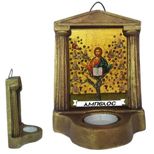 ΙΗΣΟΥ ΧΡΙΣΤΟΣ Η ΑΜΠΕΛΟΣ - Εικονοστάσι Τοίχου & Βάσης με Ρεσώ