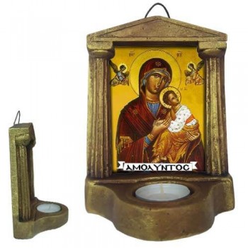 ΠΑΝΑΓΙΑ ΑΜΟΛΥΝΤΟΣ - Εικονοστάσι Τοίχου & Βάσης με Ρεσώ