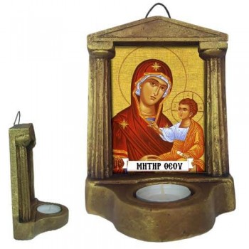 ΠΑΝΑΓΙΑ ΜΗΤΗΡ ΘΕΟΥ - Εικονοστάσι Τοίχου & Βάσης με Ρεσώ