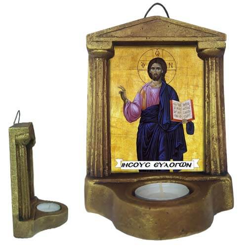 ΙΗΣΟΥΣ ΧΡΙΣΤΟΣ ΕΥΛΟΓΩΝ - Εικονοστάσι Τοίχου & Βάσης με Ρεσώ