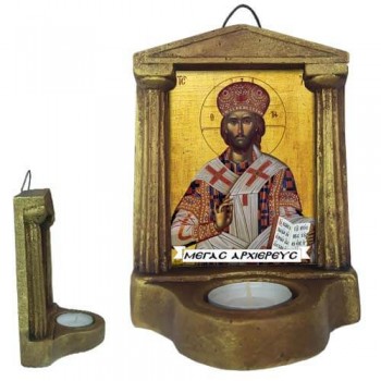 ΙΗΣΟΥΣ ΧΡΙΣΤΟΣ Ο ΜΕΓΑΣ ΑΡΧΙΕΡΕΥΣ - Εικονοστάσι Τοίχου & Βάσης με Ρεσώ