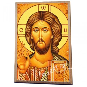 Ιησούς Χριστός Ευλογών -Ξύλινο εικονιδιο 