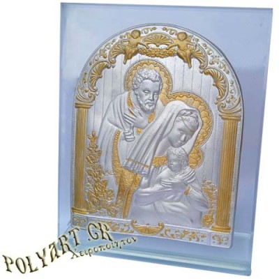 ΑΓΙΑ ΟΙΚΟΓΕΝΕΙΑ – Κρυστάλλινη Επιτραπέζια Εικόνα 26cm