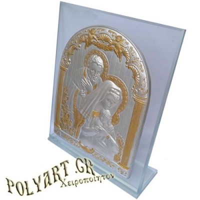 ΑΓΙΑ ΟΙΚΟΓΕΝΕΙΑ – Κρυστάλλινη Επιτραπέζια Εικόνα 26cm