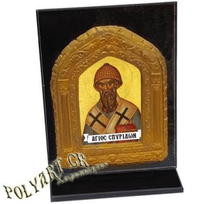 ΑΓΙΟΣ ΣΠΥΡΙΔΩΝ- Κρυστάλλινο Επιτραπέζιο Εικόνισμα 15cm