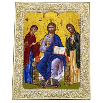 ΔΕΗΣΗ ΧΡΙΣΤΟΥ ΜΕ ΘΕΟΤΟΚΟ ΚΑΙ ΠΡΟΔΡΟΜΟ - Βυζαντινή Κορνίζα
