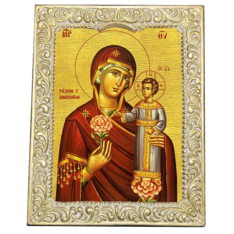 ΠΑΝΑΓΙΑ ΡΟΔΟΝ ΑΜΑΡΑΝΤΟΝ - Βυζαντινή Κορνίζα