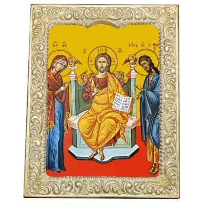 ΧΡΙΣΤΟΣ ΜΕ ΤΗΝ ΠΑΝΑΓΙΑ & ΠΡΟΔΡΟΜΟΣ - Βυζαντινή Κορνίζα