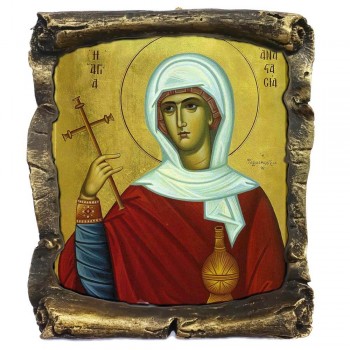 ΑΓΙΑ ΑΝΑΣΤΑΣΙΑ Η ΦΑΡΜΑΚΟΛΥΤΡΙΑ - Μαύρος Κεραμικός Πάπυρος 20cm