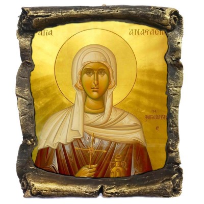 ΑΓΙΑ ΑΝΑΣΤΑΣΙΑ Η ΦΑΡΜΑΚΟΛΥΤΡΙΑ - Μαύρος Κεραμικός Πάπυρος 20cm