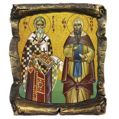 ΑΓΙΟΙ ΚΥΡΙΛΛΟΣ & ΜΕΘΟΔΙΟΣ - Μαύρος Κεραμικός Πάπυρος 20cm