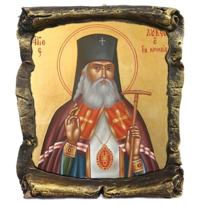 ΑΓΙΟΣ ΛΟΥΚΑΣ Ο ΕΝ ΚΡΙΜΑΙΑΣ - Μαύρος Κεραμικός Πάπυρος 20cm