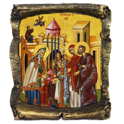 ΕΙΣΟΔΙΑ ΤΗΣ ΘΕΟΤΟΚΟΥ - Μαύρος Κεραμικός Πάπυρος 20cm