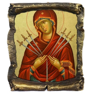 ΠΑΝΑΓΙΑ ΕΠΤΑΣΠΑΘΗ - Μαύρος Κεραμικός Πάπυρος 20cm