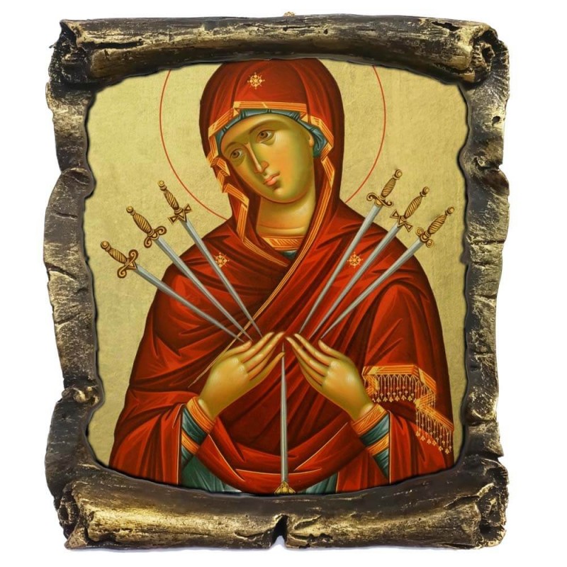 ΠΑΝΑΓΙΑ ΕΠΤΑΣΠΑΘΗ - Μαύρος Κεραμικός Πάπυρος 20cm