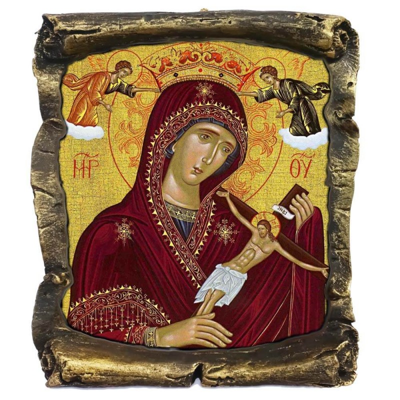 ΠΑΝΑΓΙΑ ΤΟΥ ΧΑΡΟΥ - Μαύρος Κεραμικός Πάπυρος 20cm