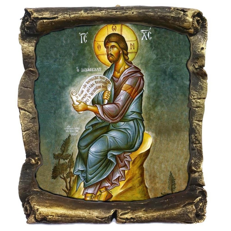 ΙΗΣΟΥΣ ΧΡΙΣΤΟΣ ΩΣ ΔΙΔΑΣΚΑΛΟΣ - Μαύρος Κεραμικός Πάπυρος 20cm