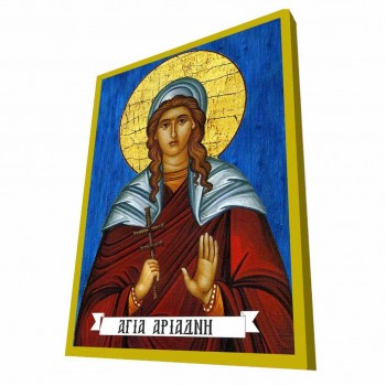 ΑΓΙΑ ΑΡΙΑΔΝΗ - Μπλε Ξύλινη Βυζαντινή Εικόνα