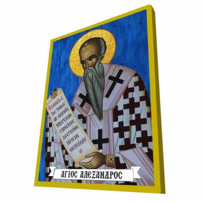 ΑΓΙΟΣ ΑΛΕΞΑΝΔΡΟΣ - Μπλε Ξύλινη Βυζαντινή Εικόνα