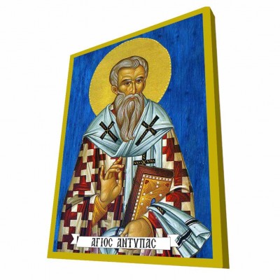 ΑΓΙΟΣ ΑΝΤΥΠΑΣ - Μπλε Ξύλινη Βυζαντινή Εικόνα
