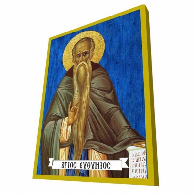 ΑΓΙΟΣ ΕΥΘΥΜΙΟΣ - Μπλε Ξύλινη Βυζαντινή Εικόνα