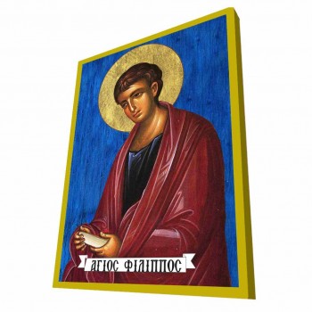 ΑΓΙΟΣ ΦΙΛΙΠΠΟΣ - Μπλε Ξύλινη Βυζαντινή Εικόνα
