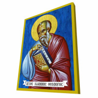 ΑΓΙΟΣ ΙΩΑΝΝΗΣ ΘΕΟΛΟΓΟΣ - Μπλε Ξύλινη Βυζαντινή Εικόνα