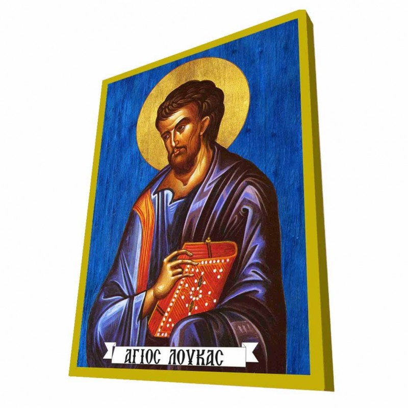 ΑΓΙΟΣ ΛΟΥΚΑΣ - Μπλε Ξύλινη Βυζαντινή Εικόνα