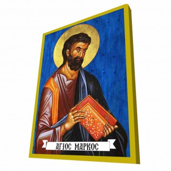 ΑΓΙΟΣ ΜΑΡΚΟΣ - Μπλε Ξύλινη Βυζαντινή Εικόνα