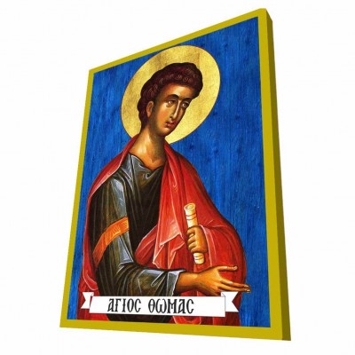 ΑΓΙΟΣ ΘΩΜΑΣ - Μπλε Ξύλινη Βυζαντινή Εικόνα