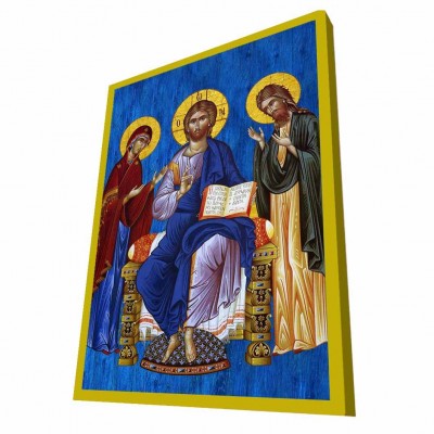 ΔΕΗΣΗ - Μπλε Ξύλινη Βυζαντινή Εικόνα