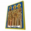 ΤΡΕΙΣ ΙΕΡΑΡΧΕΣ - Μπλε Ξύλινη Βυζαντινή Εικόνα