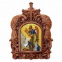 Άγιος Ιωάννης Πρόδρομος - Ξυλόγλυπτη Κορνίζα Παγώνια 38cm