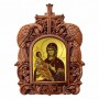 Παναγία Τριχερούσα - Ξυλόγλυπτη Κορνίζα Παγώνια 38cm