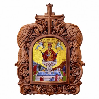 Ζωοδόχος Πηγή - Ξυλόγλυπτη Κορνίζα Παγώνια 38cm