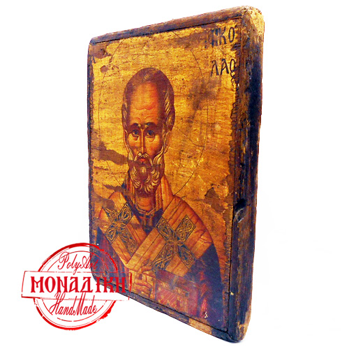 ΆΓΙΟΣ ΝΙΚΟΛΑΟΣ (παλαιωμένη εικόνα σε θαλασσόξυλο) 