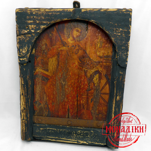 ΑΓΙΑ ΑΙΚΑΤΕΡΙΝΗ (Παλαιωμένη εικόνα από θαλασσόξυλο) 