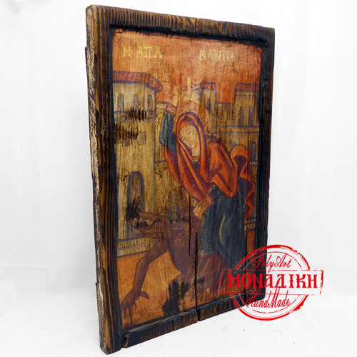 ΑΓΙΑ ΜΑΡΙΝΑ (Παλαιωμένη εικόνα από θαλασσόξυλα) 