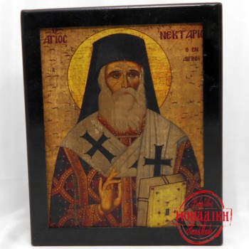 ΆΓΙΟΣ ΝΕΚΤΑΡΙΟΣ  (Παλαιωμένη εικόνα από θαλασσόξυλο) 