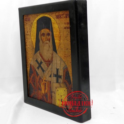 ΆΓΙΟΣ ΝΕΚΤΑΡΙΟΣ  (Παλαιωμένη εικόνα από θαλασσόξυλο) 