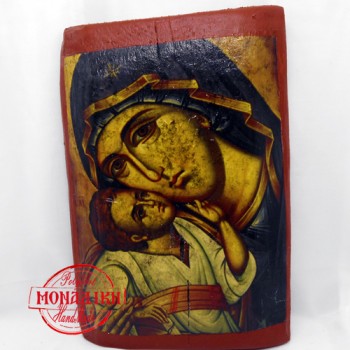 ΠΑΝΑΓΙΑ ΓΛΥΚΟΦΙΛΟΥΣΑ (Παλαιωμένη εικόνα από θαλασσόξυλο) 