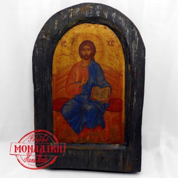 ΙΗΣΟΥΣ ΕΥΛΟΓΩΝ  (παλαιωμένη εικόνα από θαλασσόξυλο) 