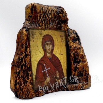 ΑΓΙΑ ΦΙΛΟΘΕΗ – Εικόνα σε Πέτρα (Μεσαία 13cm)