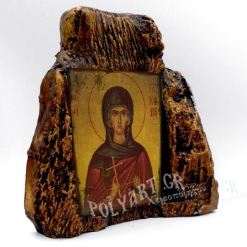 ΑΓΙΑ ΓΛΥΚΕΡΙΑ – Εικόνα σε Πέτρα (Μεσαία 13cm)