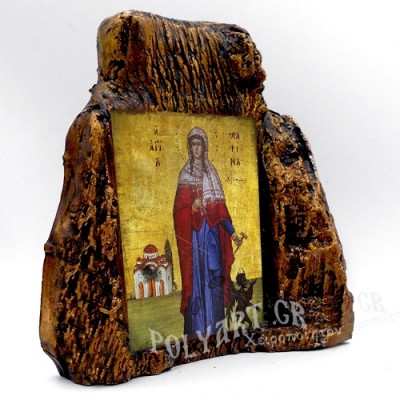 ΑΓΙΑ ΜΑΡΙΝΑ – Εικόνα σε Πέτρα (Μεσαία 13cm)