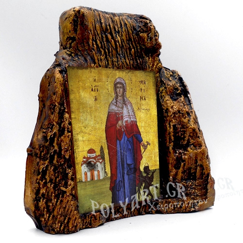 ΑΓΙΑ ΜΑΡΙΝΑ – Εικόνα σε Πέτρα (Μεσαία 13cm)