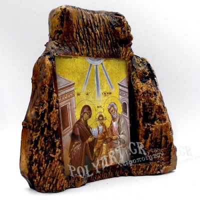 ΑΓΙΑ ΟΙΚΟΓΕΝΕΙΑ – Εικόνα σε Πέτρα (Μεσαία 13cm)