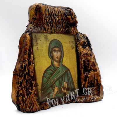 ΑΓΙΑ ΠΟΛΥΞΕΝΗ – Εικόνα σε Πέτρα (Μεσαία 13cm)